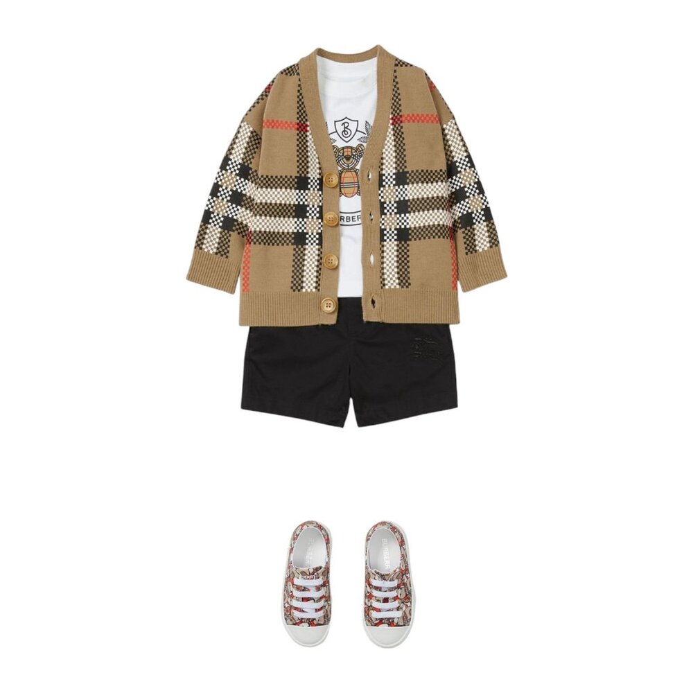 NWT Authentic  Burberry Kids Wool-Blend Check Cardigan - Picture 3 of 7
